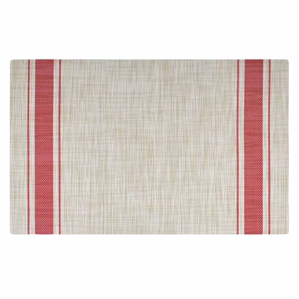 6 Pcs Japanese Style PVC Placemats Dining Table Mats Non Slip Kitchen Dining Table Decoration 17.7x11.8 inch, Red