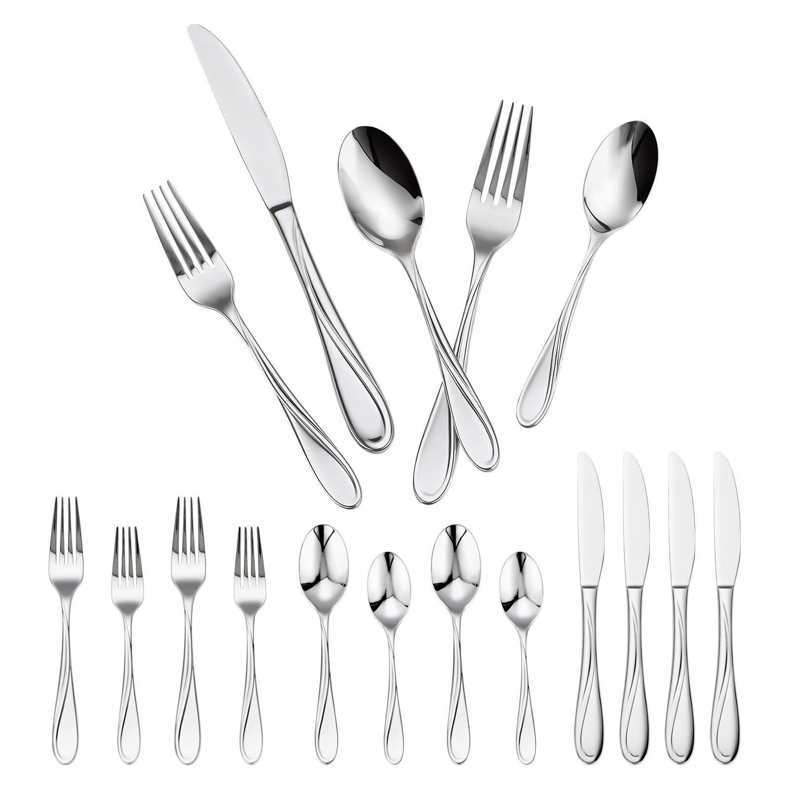 30-Piece Silverware Set Stainless Steel Cutlery Flatware Utensil Kitchen for 6