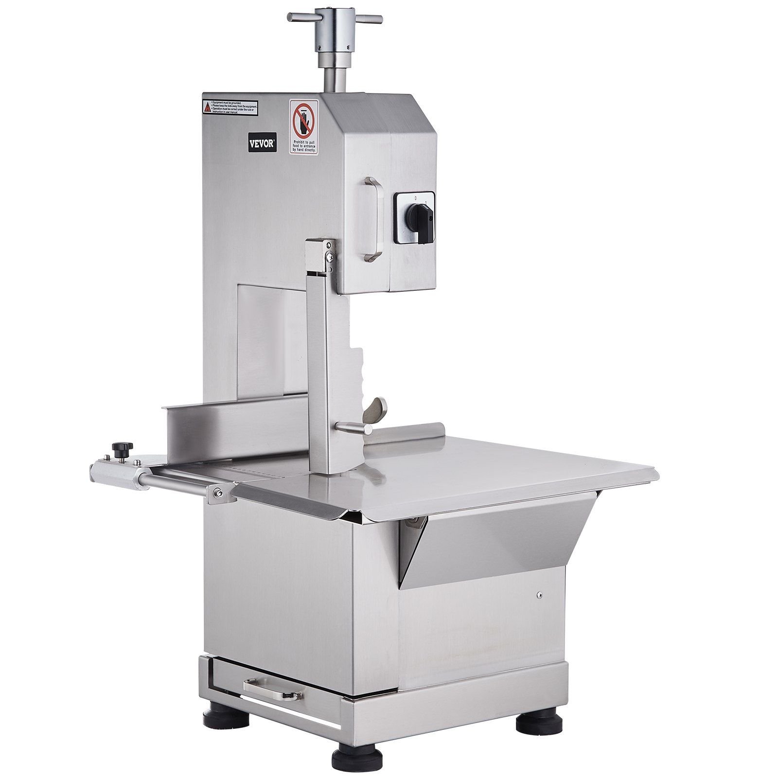 VEVOR Commercial Electric Meat Bandsaw, 2200W Stainless Steel Countertop Bone Sawing Machine, Workbeach 18.5" x 20.9", 0-7.1 Inch Cutting Thickne