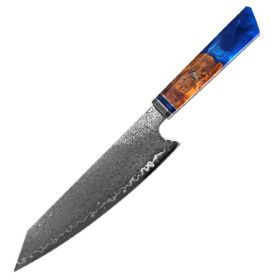 Chef's Knife For Japanese Cuisine In Damascus (Option: Blue-34.7cm)