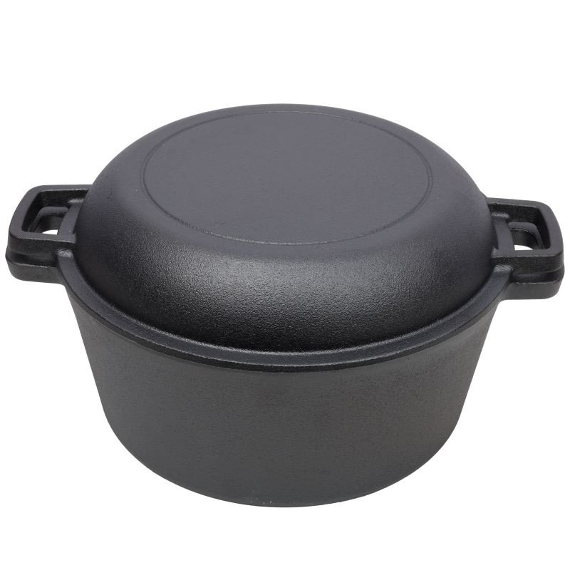 Multi-usage Cast Iron Pot for Outdoor Camping Grill (Color: Black, Type: Style B)