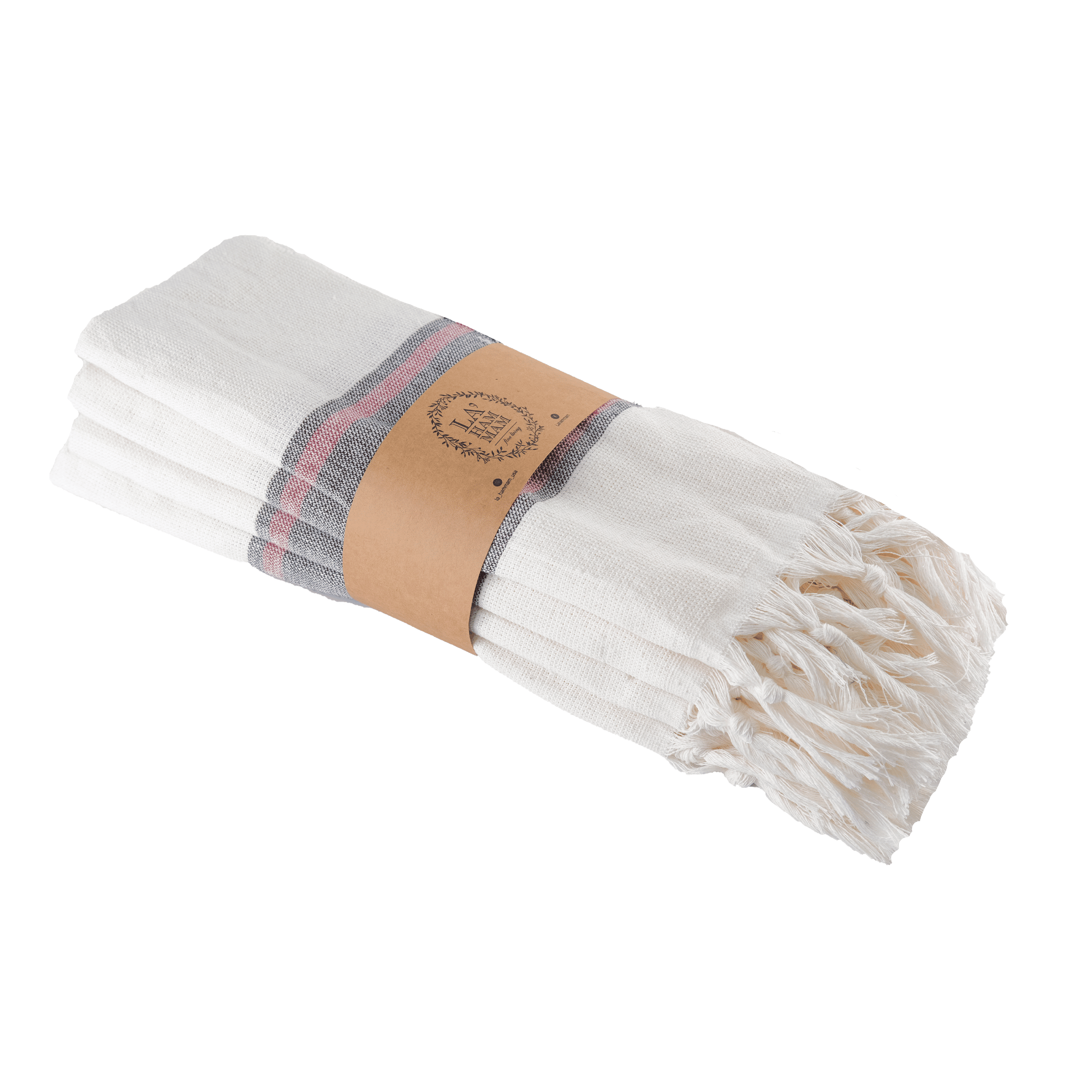 Smyrna Turkish Hand / Kitchen Towel 4 pack 23x17in (Color: pink stripe)